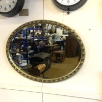 Vintage Oval Gilt Framed Mirror Bevelled Edged