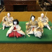 Antique Japanese Hina Ningyo Dolls Aristocrat Couple and Bodyguards