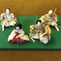 Antique Japanese Hina Ningyo Dolls Aristocrat Couple and Bodyguards