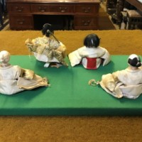 Antique Japanese Hina Ningyo Dolls Aristocrat Couple and Bodyguards