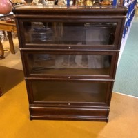 Antique 3 Tier Globe Wernicke Oak Barrister's Bookcase