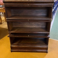 Antique 3 Tier Globe Wernicke Oak Barrister's Bookcase