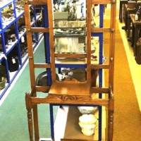 Antique Arts and Crafts Oak Mirrored Hall Stand