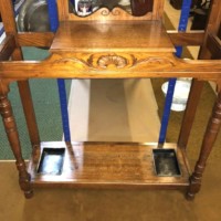 Antique Arts and Crafts Oak Mirrored Hall Stand