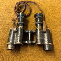 WW1 Pair of Hunsicker & Alexis, Paris Military Binoculars in Leather Case