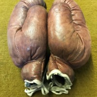 Vintage Wilson Made in USA "308" Boxing Gloves Red / Brown Leather