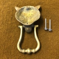 Vintage Brass Wolf's Head Door Knocker