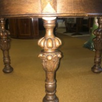 Antique Carved Oak Occasional / Coffee Table with Pineapple Carved Legs