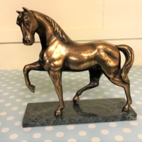 Bronze Effect Trotting Horse