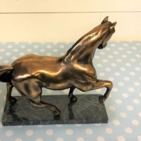 Bronze Effect Trotting Horse