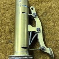 Antique Gun Powder Flask Leather and Brass