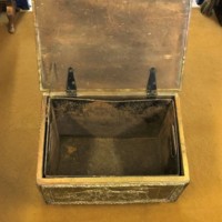 Antique Brass Repousse Coal Box