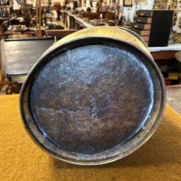 Vintage Hammered Brass Helmet Coal Scuttle