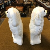 Antique Pair of Staffordshire Pottery Spaniels (Wally Dogs)