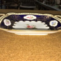 Pair of Coalport Blue Gilded Serving Trays