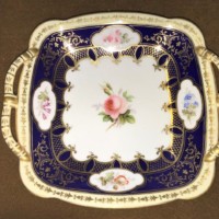 Pair of Coalport Blue Gilded Serving Trays