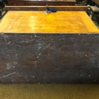 Edwardian Tiger Oak Fall Front Stationery Box / Writing Case