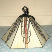 Tiffany Style Hexagonal Ceiling Light Fitting