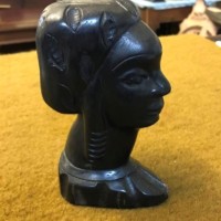 Vintage West African Hand Carved Hardwood Bust