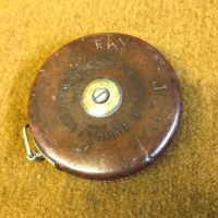 Vintage Chesterman's Leather & Brass Tape Measure 50 Feet