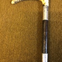 Vintage Silver Mounted Stag Horn Riding Crop / Whip Hallmarked F Narborough Birmingham 1932