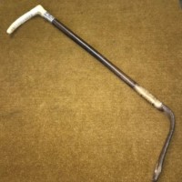 Vintage Swaine & Adeney Riding Crop with Silver Collar and Pin