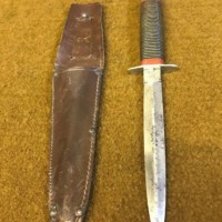 Vintage William Rodgers Sheffield Combat Knife in Leather Sheath