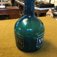 Vintage Players No6 Cigarettes Decanter Green Glass