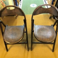 Pair Bentwood Folding Chairs