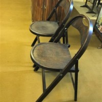 Pair Bentwood Folding Chairs