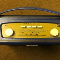 Vintage Roberts Revival R250 Portable Radio Blue Rexene Cover