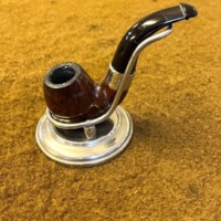 Vintage Briar Pipe The Guardian Silver Plated Mount marked RG over LG and RDB in Italics