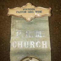 Antique Mourning Badge Produced for the Funeral of Pastor George Wise Founding Pastor of the P.R.M. Church Liverpool (Protestant Reformer's Memorial Church) in 1917