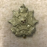 WW1 The Border Regiment Cap Badge White Metal with Brass Slider