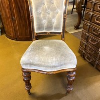 Victorian Walnut Button Back Hall / Side Chair by A Blain Liverpool