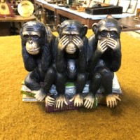 Vintage 3 Wise Monkey's Figure See No Evil, Hear no Evil, Speak No Evil