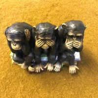 Vintage 3 Wise Monkey's Figure See No Evil, Hear no Evil, Speak No Evil