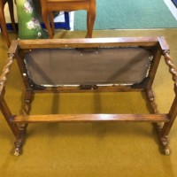 Arts & Crafts Oak Double Seat Fireside Stool