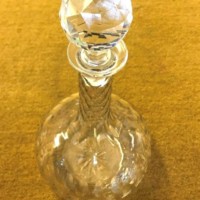 Vintage Cut Glass Onion Shaped Faceted Neck Decanter