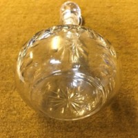 Vintage Cut Glass Onion Shaped Faceted Neck Decanter