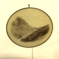 Oval Sepia Photo Print "The Pass of Ballater"