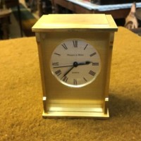 Vintage Mappin & Webb Heavy Brass Clock