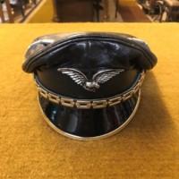 Vintage 'Victory Girl' Leather Biker Cap and Choker Set