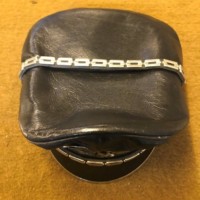 Vintage 'Victory Girl' Leather Biker Cap and Choker Set