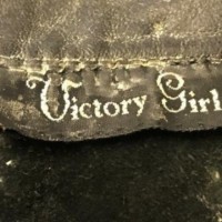 Vintage 'Victory Girl' Leather Biker Cap and Choker Set