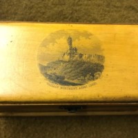 Vintage Mauchline Ware Trinket Box "Wallace Monument Abbey Craig"