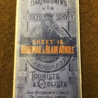 Rare Cloth Bartholomew's Map of Braemar & Blair Atholl for Tourists and Cyclists