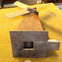 Antique Oak Windmill Penny Bank
