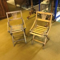 Vintage Pair of Reguitti Brothers Style Child's / Doll's Folding Chairs