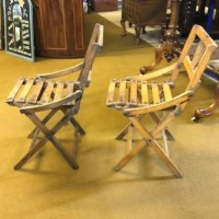 Vintage Pair of Reguitti Brothers Style Child's / Doll's Folding Chairs